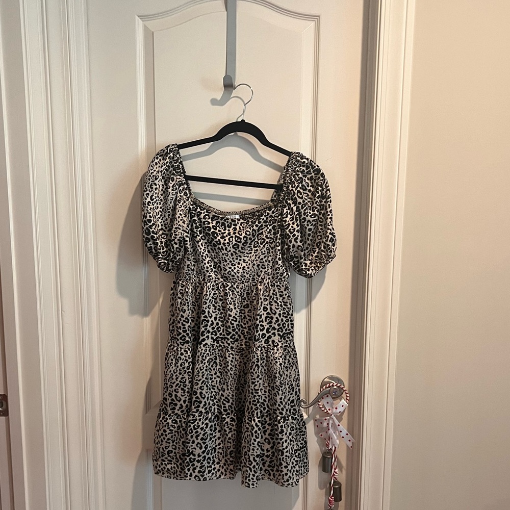Leopard Print Babydoll dress